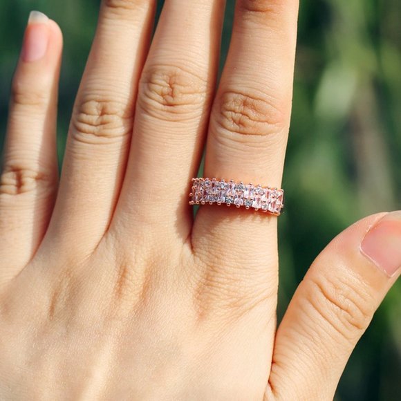 Fashion Beautiful Gems Full Around Zircon Eternity Rings for Women, PD162 - Picture 12 of 12